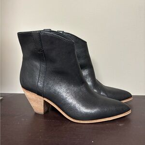 Frye & Co Maley Black Leather Western Inspired Ankle Booties